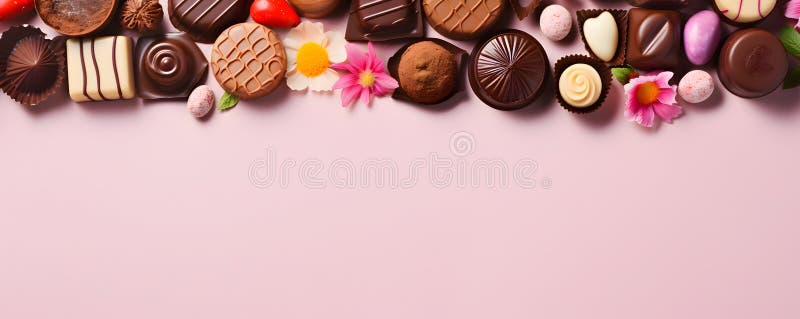 Happy easter delicious chocolates background royalty free illustration