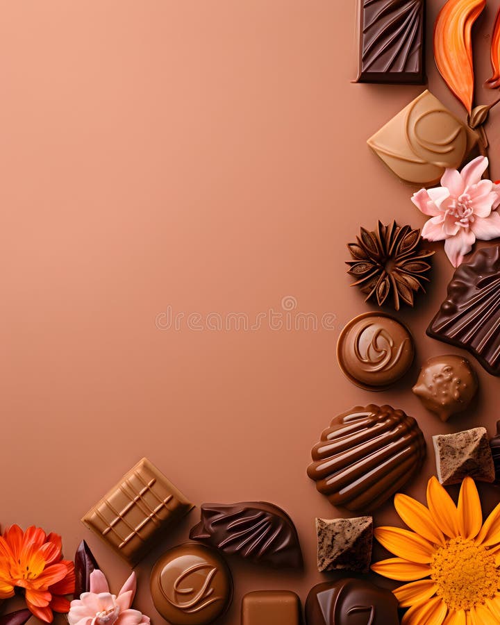 Happy easter delicious chocolates background royalty free stock photos