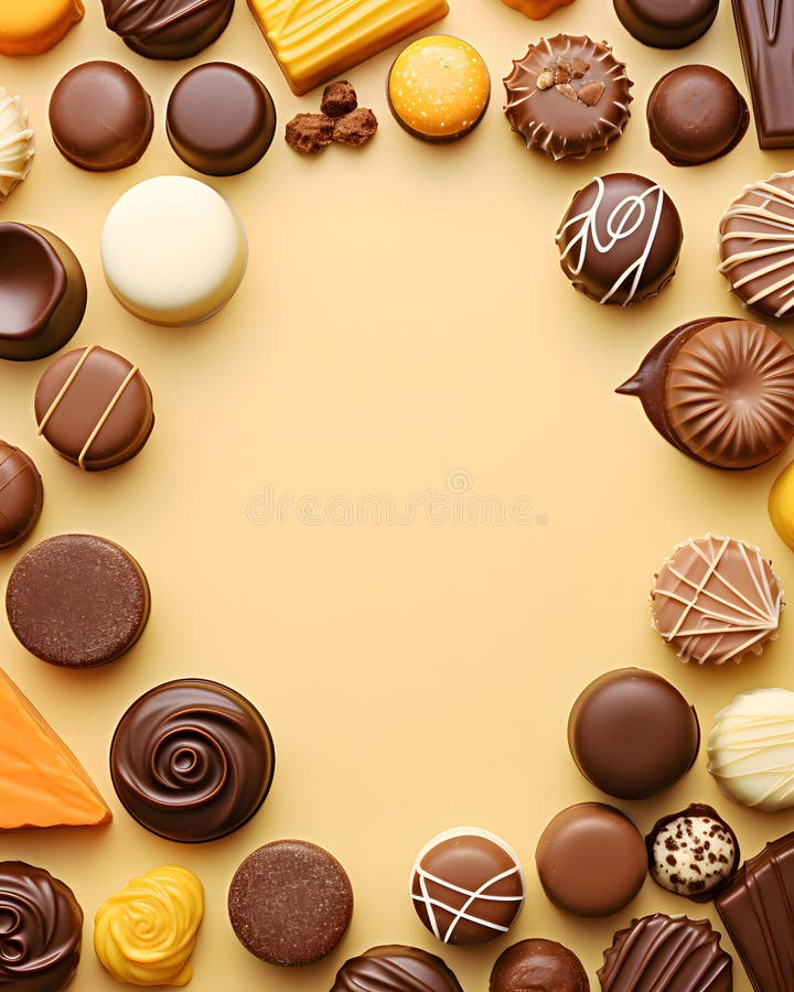 Happy easter delicious chocolates background royalty free illustration