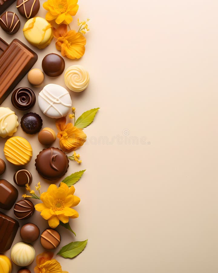 Happy easter delicious chocolates background royalty free stock images