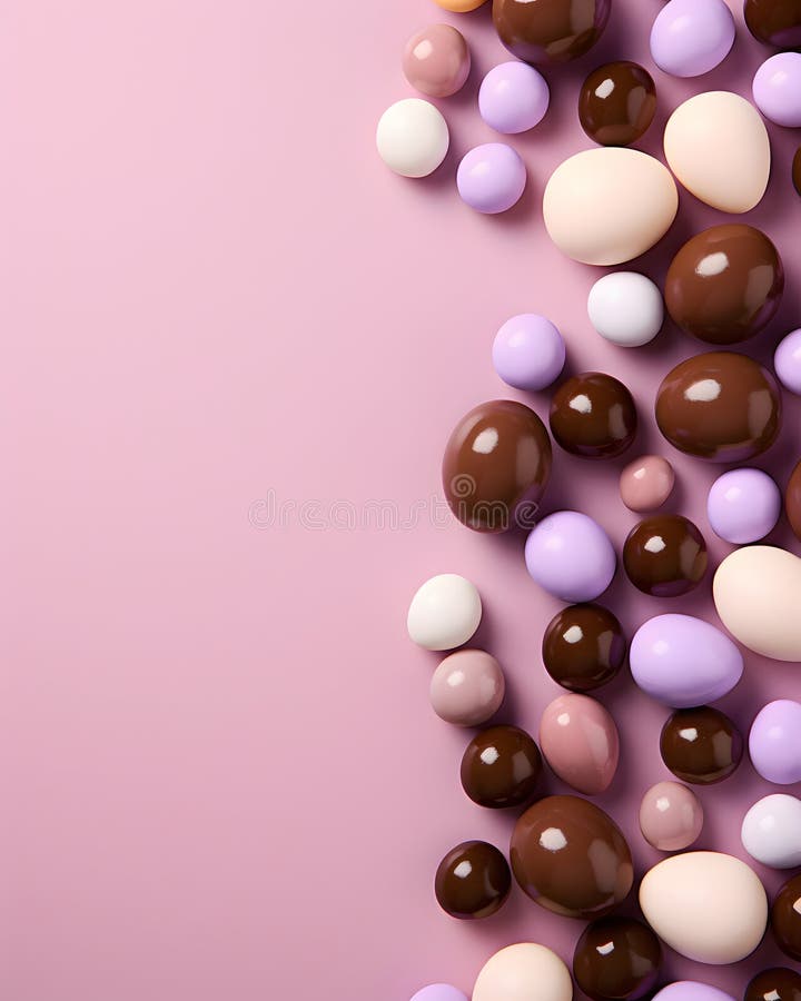 Happy easter delicious chocolates background stock illustration