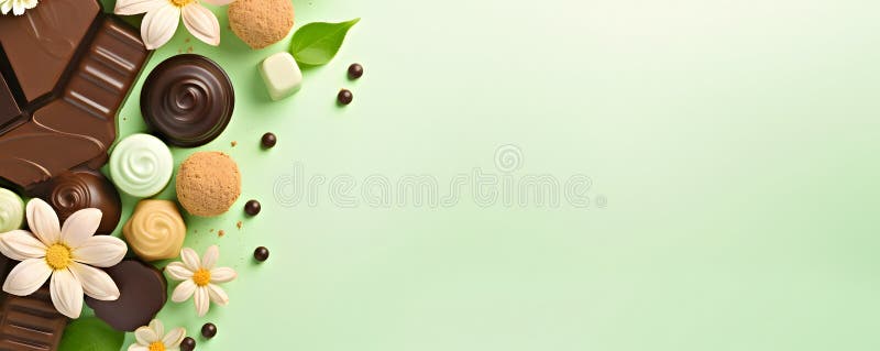 Happy easter delicious chocolates background stock illustration