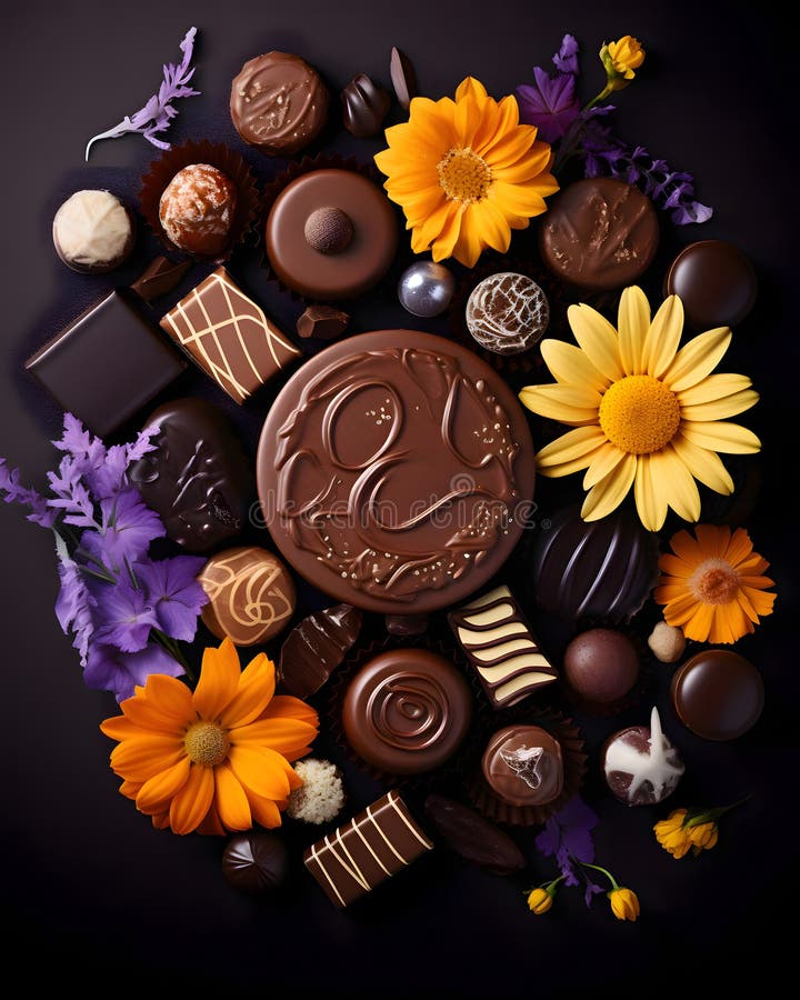 Happy easter delicious chocolates background stock illustration