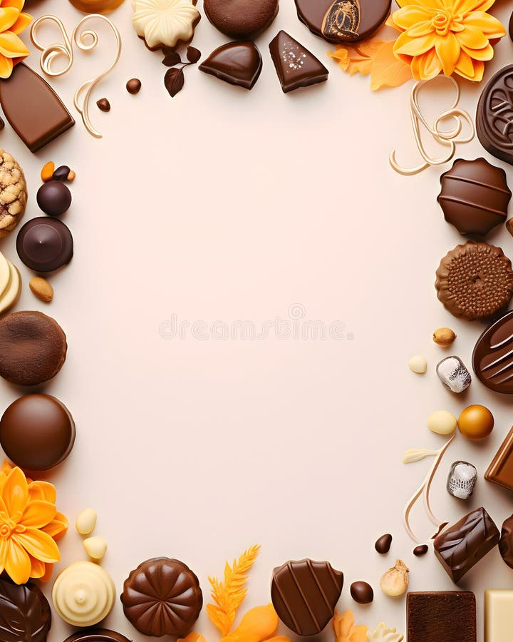 Happy easter delicious chocolates background royalty free illustration