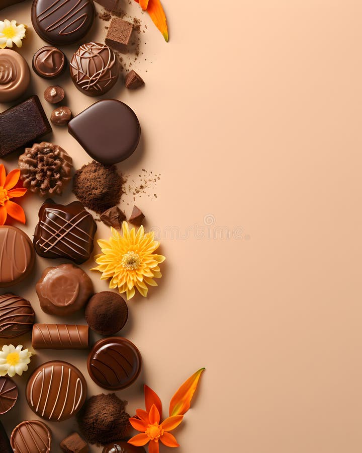 Happy easter delicious chocolates background royalty free illustration