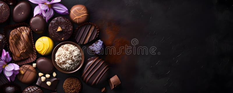 Happy easter delicious chocolates background stock illustration