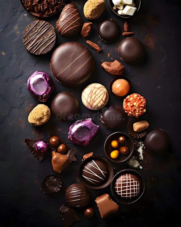 Happy easter delicious chocolates background royalty free illustration