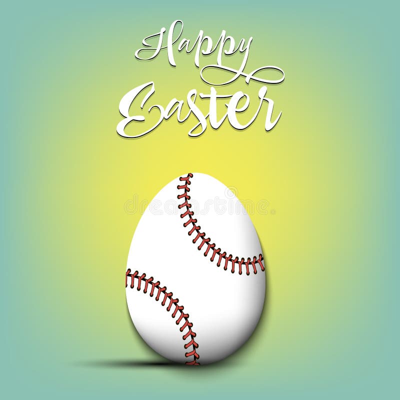Happy Easter. Egg in the Form of a Baseball Ball Stock Vector