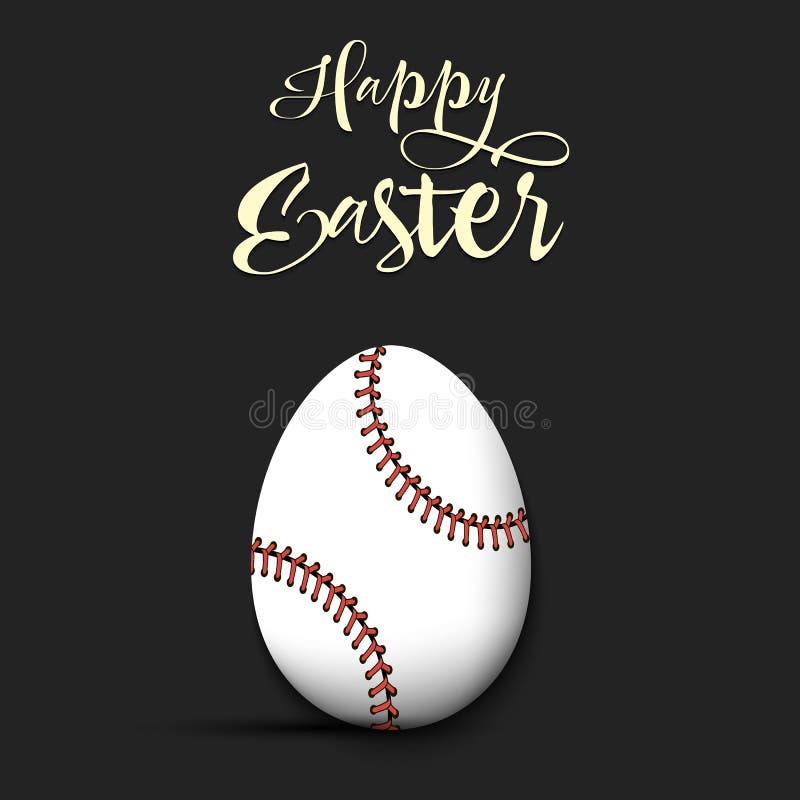 Happy Easter. Egg in the Form of a Baseball Ball Stock Vector