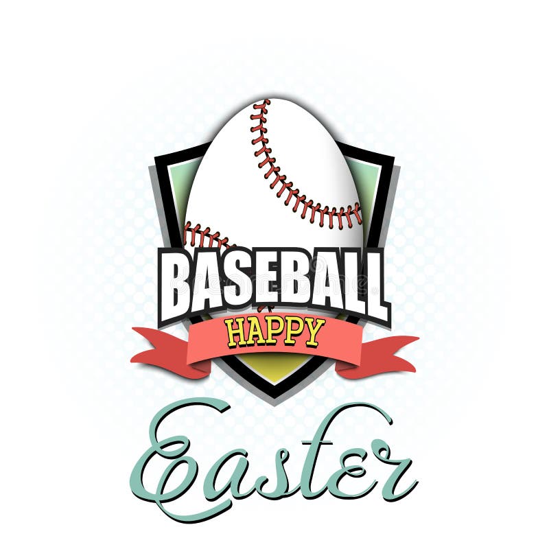 Happy Easter. Egg in the Form of a Baseball Ball Stock Vector