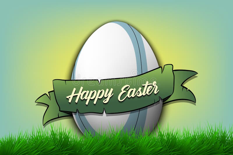 Happy Easter. Egg in the Form of a Rugby Ball Stock Vector