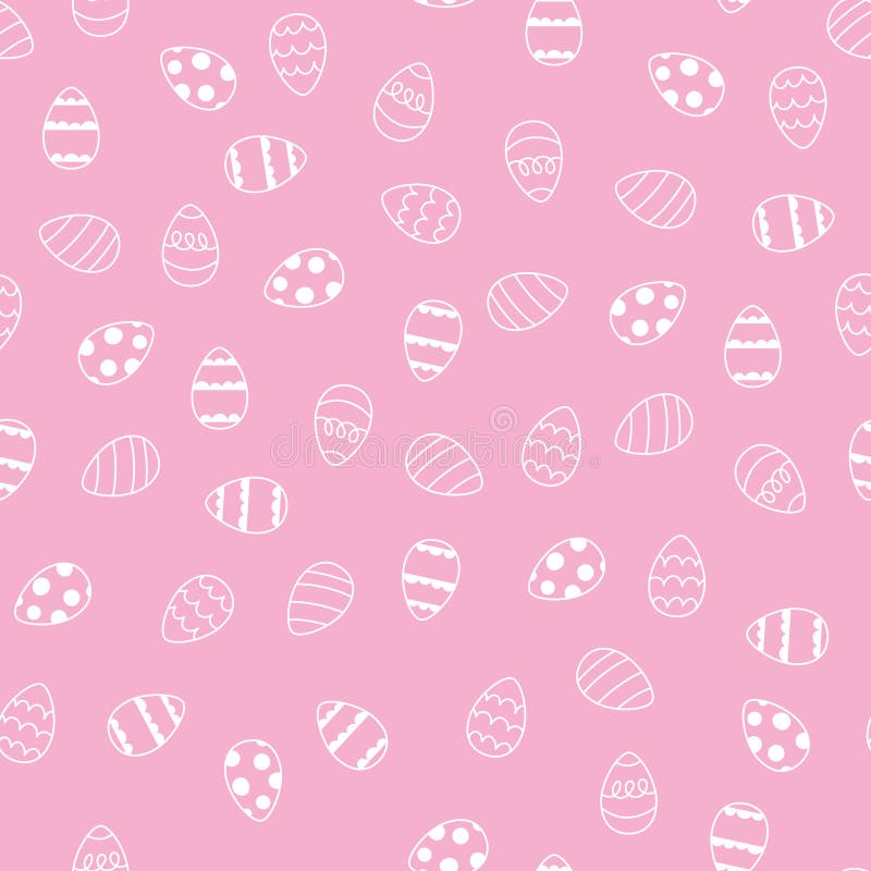 Easter seamless pattern with colorful eggs on a transparent background.  Vector hand-drawn illustration for spring holiday, print, wrapping paper,  scrapbook, textile, gift, clothing, children. Stock Vector