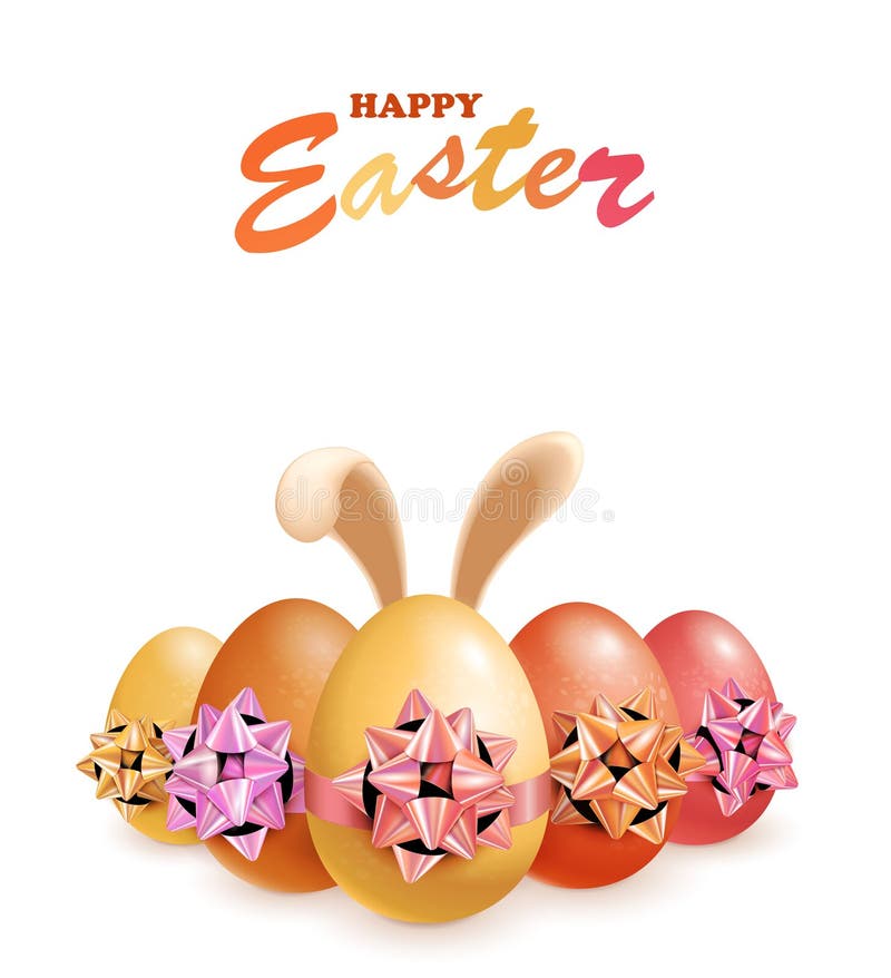 Download Happy Easter Eggs With Bunny Ears Stock Vector ...