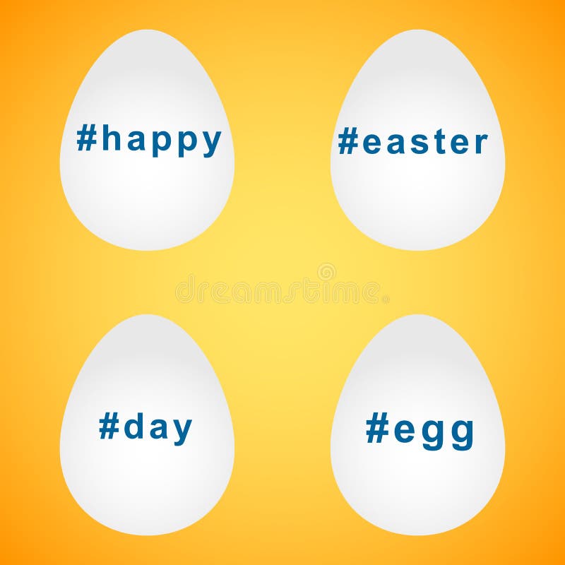 Happy Easter Eggs Hashtag Design Elements Vector Stock Vector
