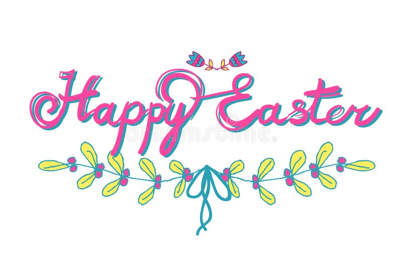 Happy Easter Hand Lettering (vector) Stock Vector Illustration of