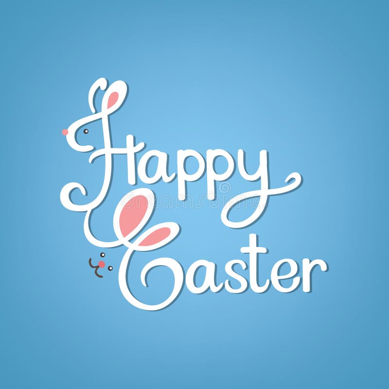 Happy Easter hand writing stock vector. Illustration of cute - 90368637