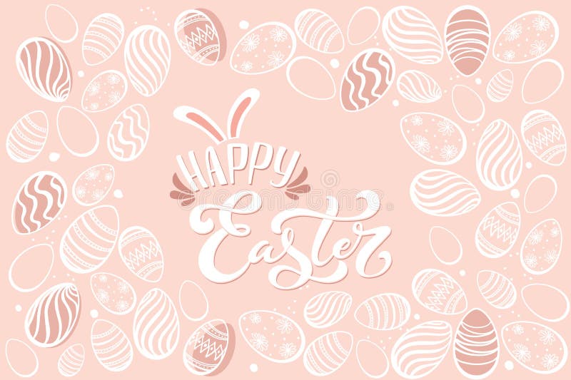 Happy Easter Handwritten Lettering Typography. Hand Drawn Design ...