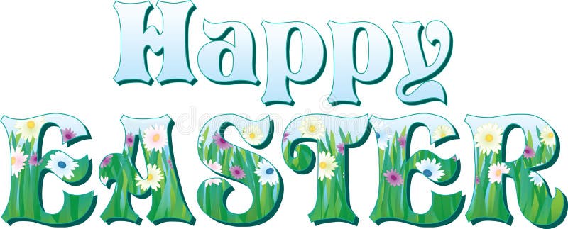 Happy Easter Spring Floral Letters stock photos