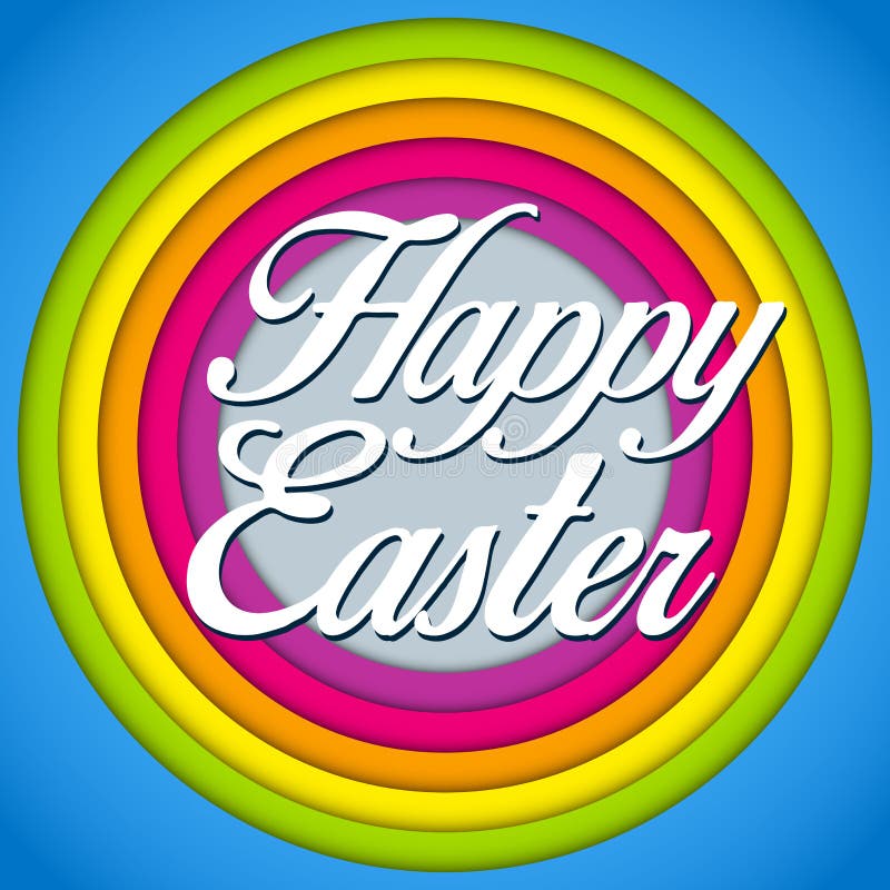Happy Easter Rabbit Bunny On Rainbow Background Stock Illustration Happy Easter Rabbit Bunny On Rainbow Background Stock Illustration