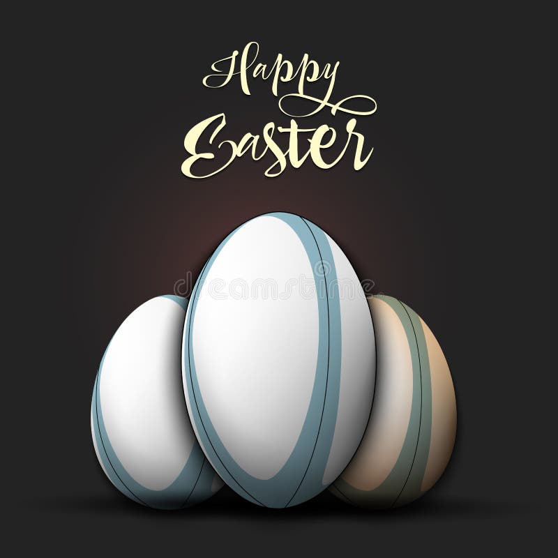 Happy Easter. Rugby Ball and Easter Eggs Stock Vector Illustration of