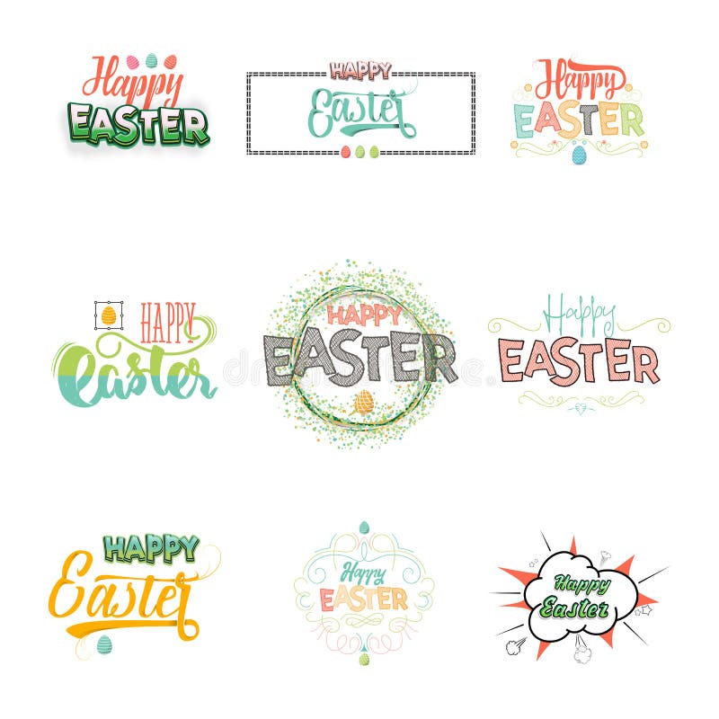 Happy Easter - Font. Vector Alphabet.Hand Lettering Script Font ...