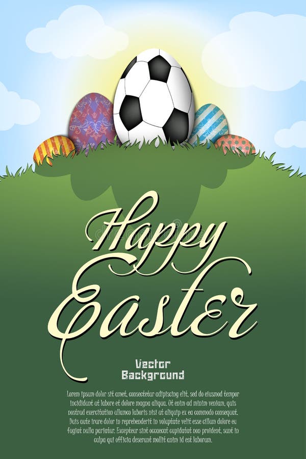 Happy Easter. Soccer Ball in the Form of Egg Stock Vector