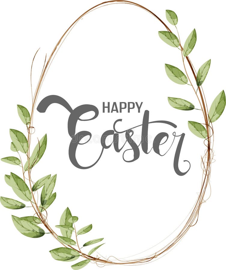 Happy Easter vector element for design.eggs in green grass with white flowers isolated on white background.Vector greeting card
