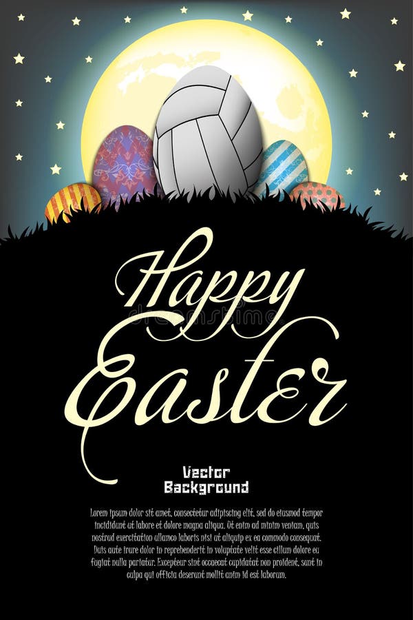 Happy Easter. Volleyball Ball in the Form of Egg Stock Vector