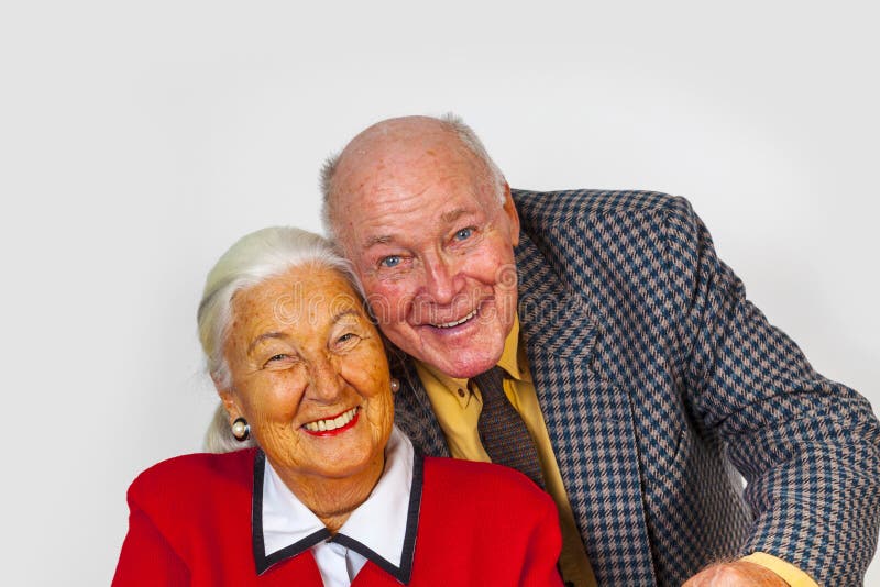 Elderly Man with Gold-digger Companion or Wife Stock Image - Image