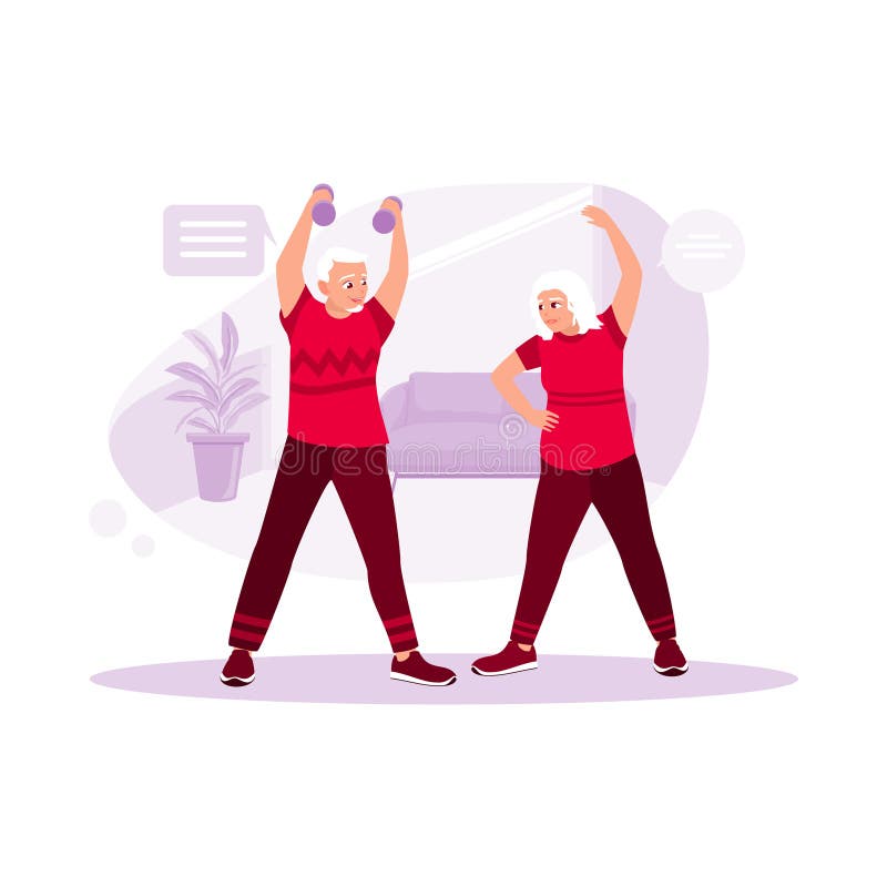 Elderly Exercising Stock Illustrations – 1,066 Elderly Exercising