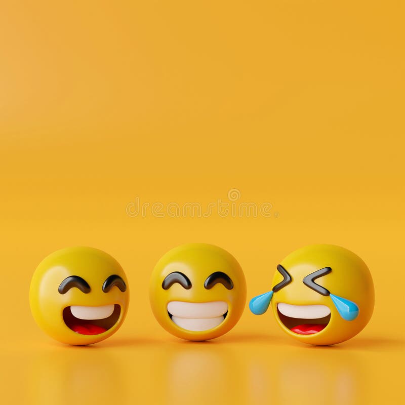 Happy Emoji Icons on Yellow Background Stock Illustration - Illustration of  emotion, funny: 216719169