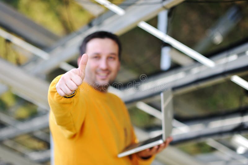 Happy engineer working royalty free stock photos