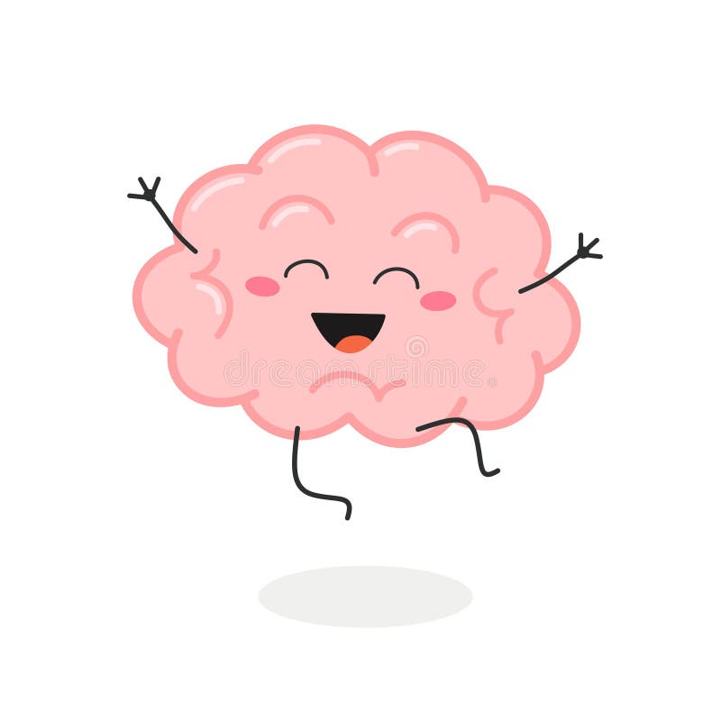 Happy Excited Cartoon Brain Character Vector Illustration Stock Vector -  Illustration of genius, idea: 198449800