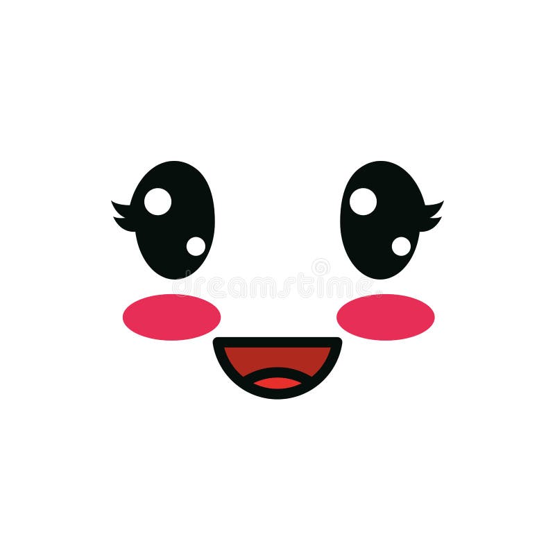 Isolated kawaii scared face cartoon design Vector Image