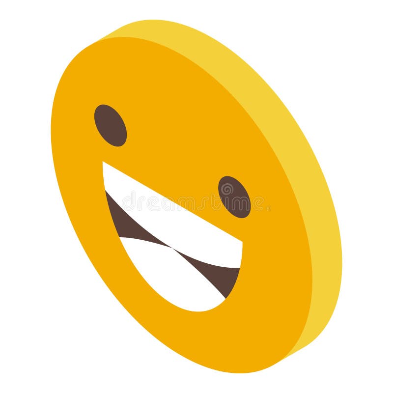 Happy Face Icon Isometric Vector. Smile Emoji Stock Vector ...
