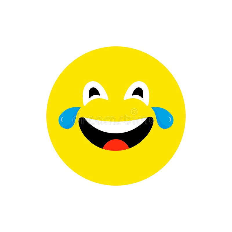 Happy Face Smiling Emoji with Open Mouth. Funny Smile Flat Style. Cute  Emoticon Symbol. Smiley, Laugh Icon Stock Vector - Illustration of smiley,  message: 142679313