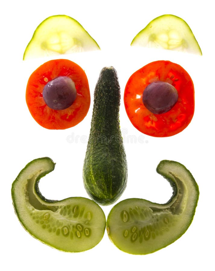 Happy face from vegetable stock photography