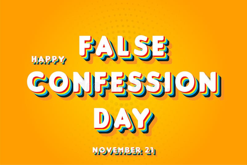 Happy False Confession Day, November 21. Calendar of November Retro