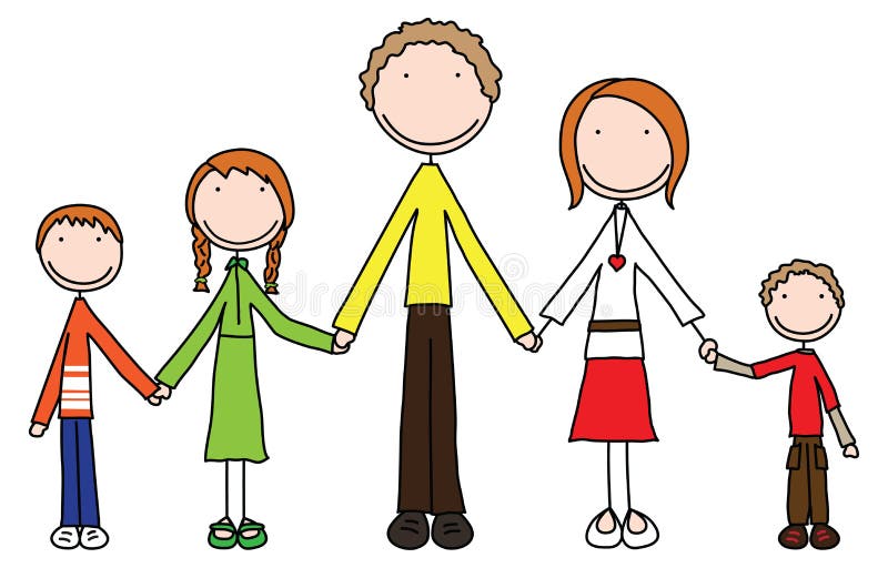 family of five clip art