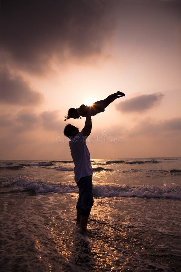 Happy family on the beach royalty free stock photo Happy family on the beach royalty free stock photo