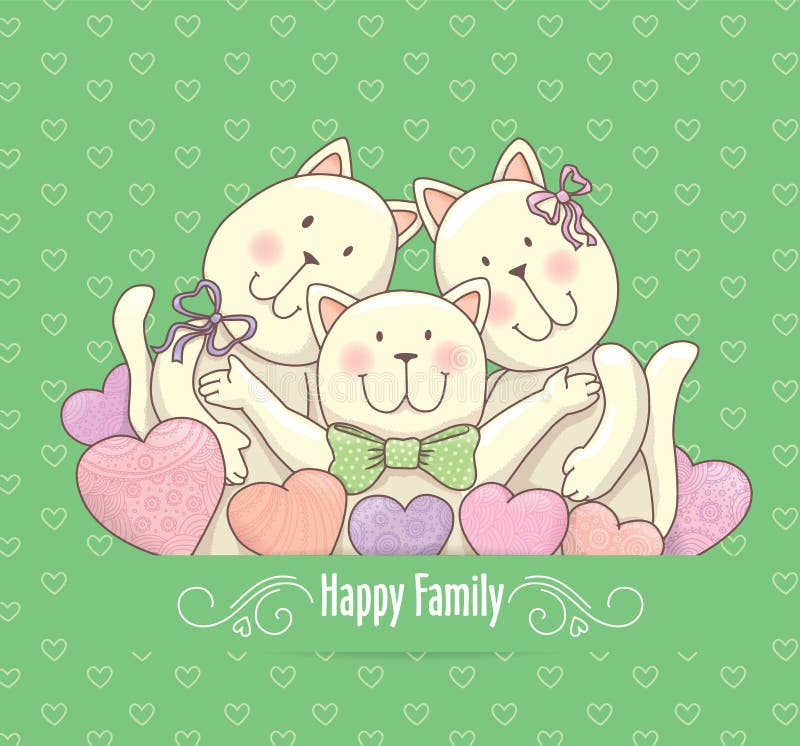 Happy family card stock vector. Illustration of friendship - 63520424