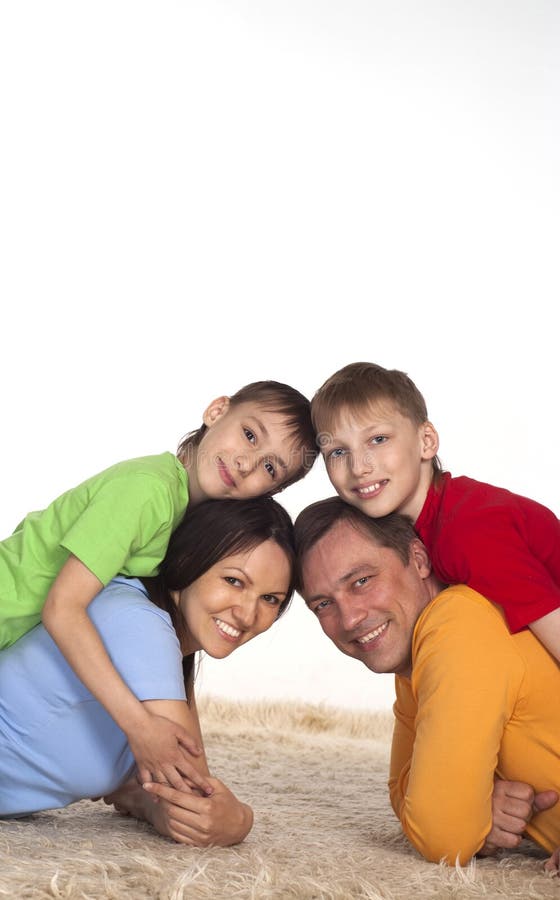 Happy family on a carpet