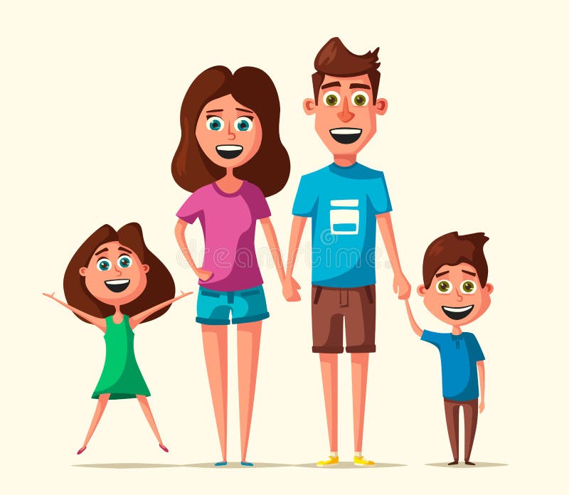 Happy Family. Cartoon Vector Illustration Stock Vector - Illustration of  mother, holiday: 96326980
