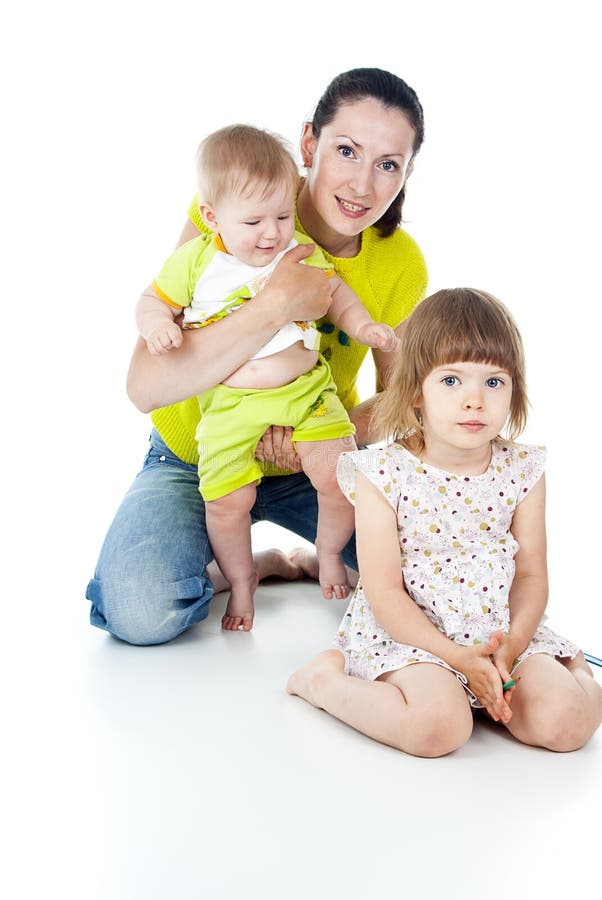 Happy family with children