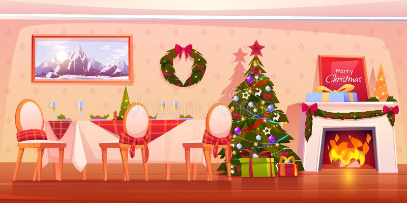 Happy family Christmas dinner, celebrating holiday stock illustration Happy family Christmas dinner, celebrating holiday stock illustration