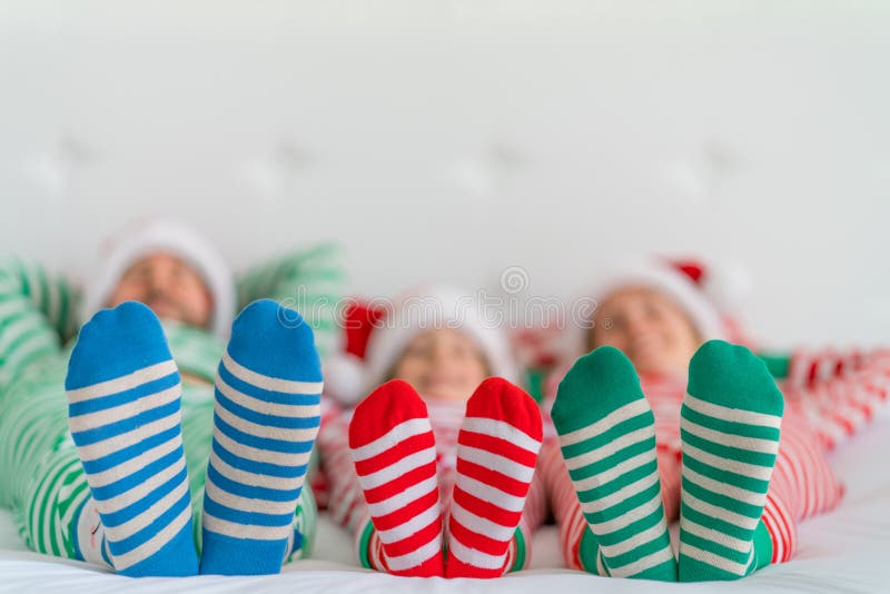 Happy family in Christmas eve royalty free stock images Happy family in Christmas eve royalty free stock images