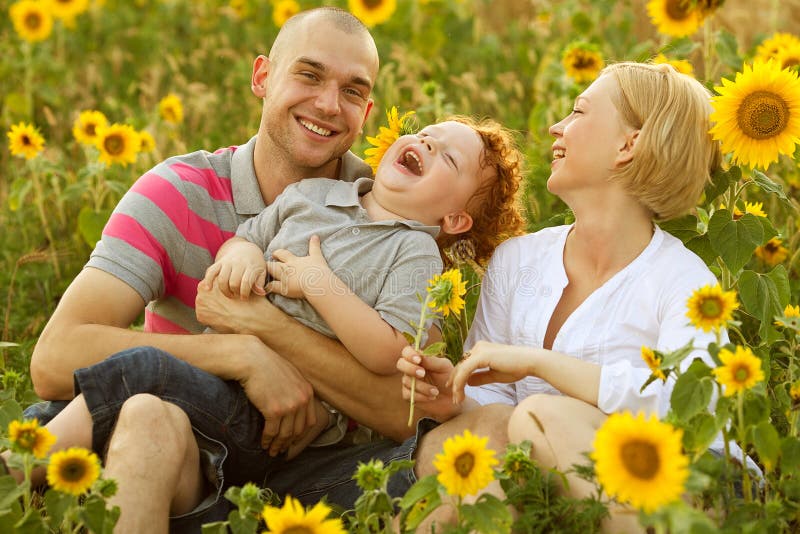 Happy family having fun