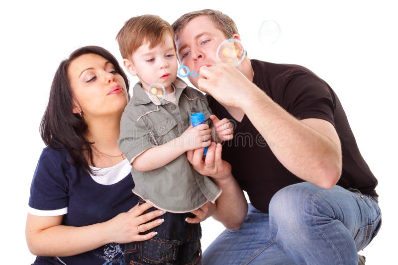 Happy family having fun. Man, woman and child