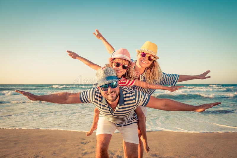 Happy family having fun on summer vacation royalty free stock photos Happy family having fun on summer vacation royalty free stock photos