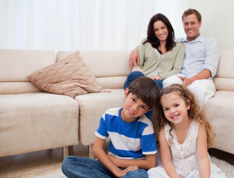 Happy Family In The Living Room Stock Photos Image 22344873